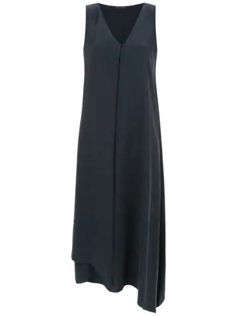Gloria Coelho Asymmetric V-neck Dress - Blue | ModeSens