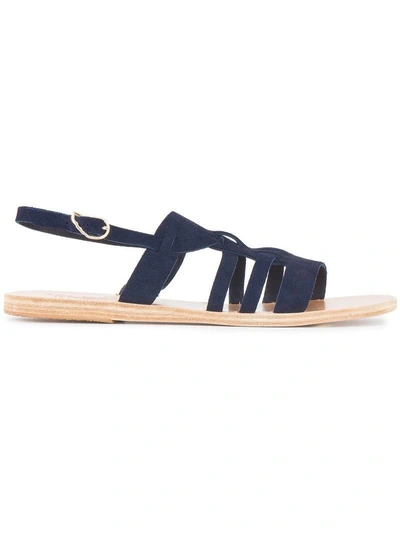 Ancient Greek Sandals 'kallikratis' Suede Sandals In Blue