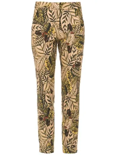 Andrea Marques Printed Straight Trousers In Brown