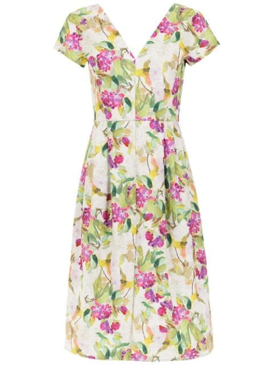 Andrea Marques Floral Midi Dress - 中性色 In Neutrals