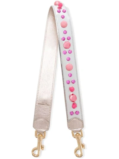 Dolce & Gabbana Bead Embellished Bag Strap In Metallic