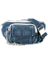 Pony Stone Denim Shoulder Bag - Blue