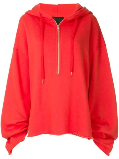 Tiger In The Rain Popeye Oversized Hoodie In Red