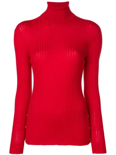 Versace Turtleneck Jumper In Red