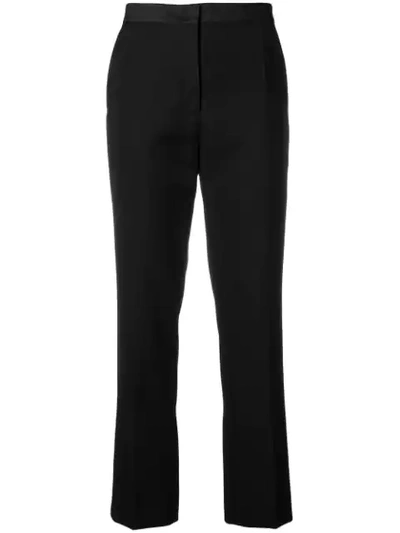 Joseph High Waisted Cropped Trousers In Black