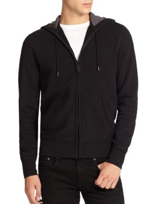 Burberry Solid Hooded Sweatshirt In Black | ModeSens