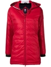 Canada Goose Hooded Padded Coat In Red