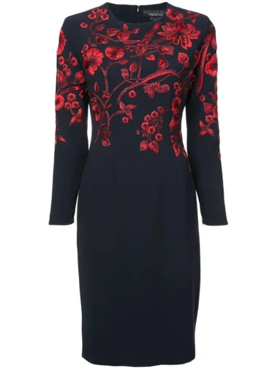 Sachin & Babi Floral Embroidered Dress - Black