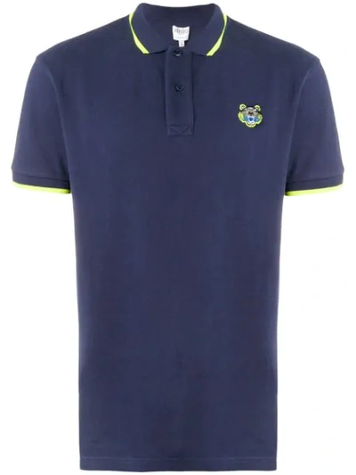 Kenzo Tiger Polo Shirt In Blue