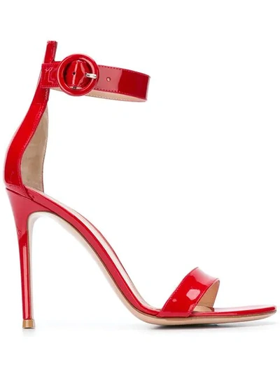 Gianvito Rossi Portofino 110 Patent-leather Sandals In Red