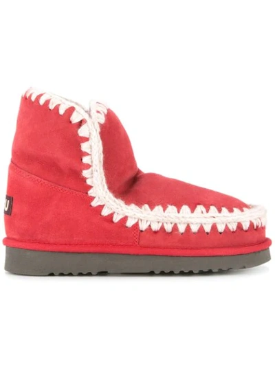 Mou Eskimo Shearling Lined Boots In Red