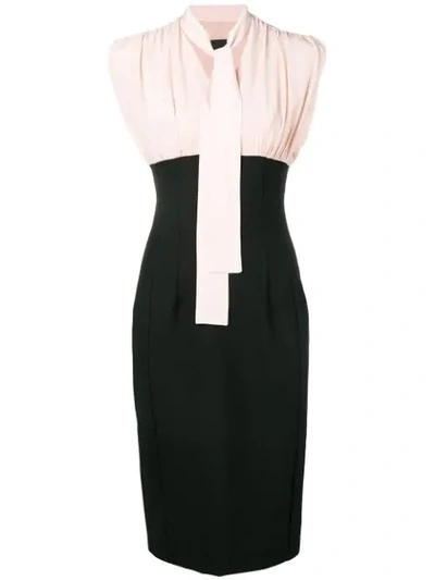 Pinko Empire Line Fitted Dress In Black