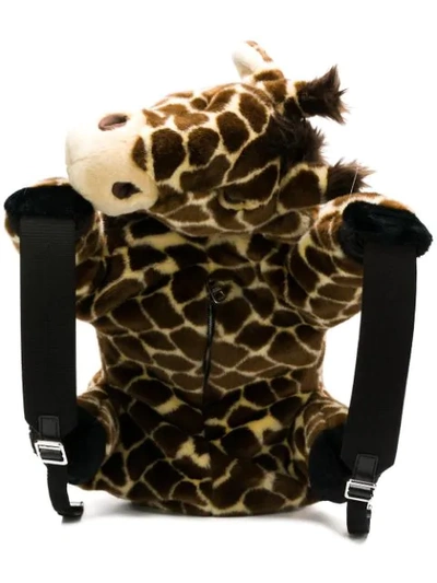 Dolce & Gabbana Faux Fur Giraffe Backpack In Brown