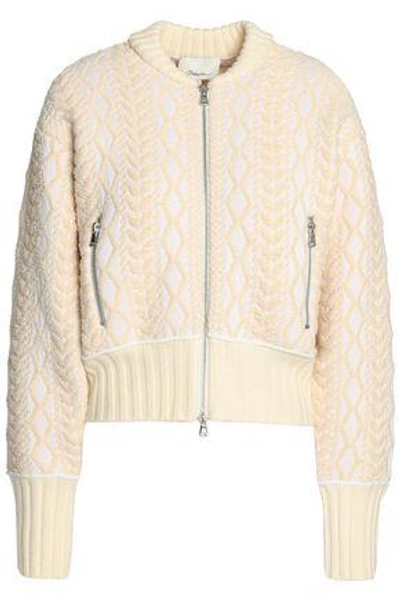 3.1 Phillip Lim / フィリップ リム 3.1 Phillip Lim Woman Jacquard-knit Cotton-blend Bomber Jacket Cream