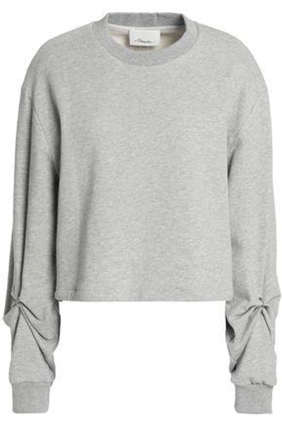 3.1 Phillip Lim / フィリップ リム Woman Barbell-embellished French Cotton-terry Sweatshirt Light Gray