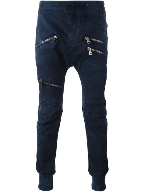 Pierre Balmain Zipped Detailing Drop-crotch Jeans | ModeSens