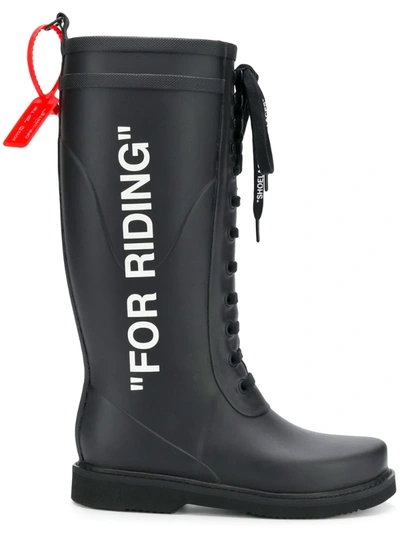 Off-white For Riding Wellington Boots In Black