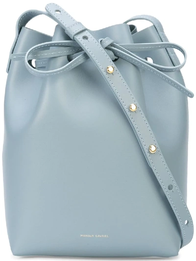 Mansur Gavriel Mini Bucket Shoulder Bag In Blue