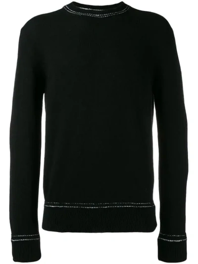 Dondup Stitch Detail Crew Neck Sweater - Black