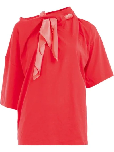 Y/project Scarf Neck Blouse In Red