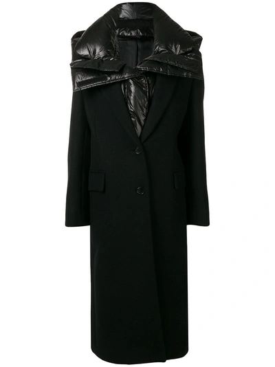 Juunj Detachable Padded Feather Down Coat In Black