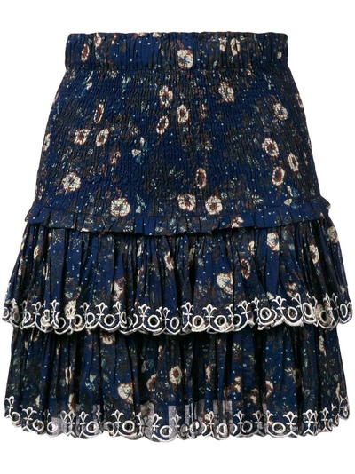 Isabel Marant Étoile Short Ruffled Skirt In Blue
