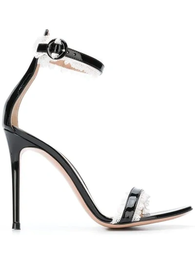 Gianvito Rossi Lace Trim Sandals In Black