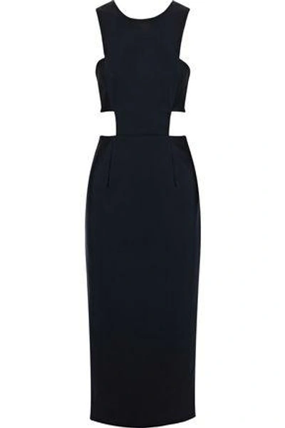 Milly Woman Issey Cutout Cady Midi Dress Black