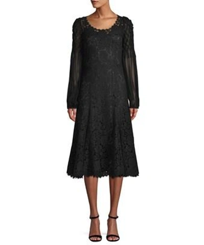 Dolce & Gabbana Lace Midi Dress In Nocolor