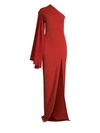 Solace London Lani One-shoulder Dress In Dark Red
