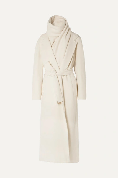 The Row Tooman Cashmere And Wool-blend Coat And Scarf In Ivory