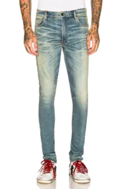 Amiri Stack Skinny-fit Jeans In Classic Indigo