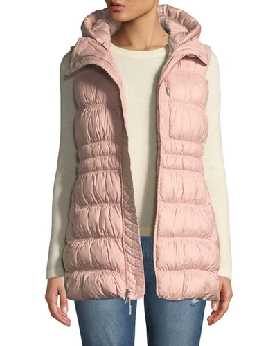 The North Face Cryos Down Vest W/ Detachable Hood In Misty Rose