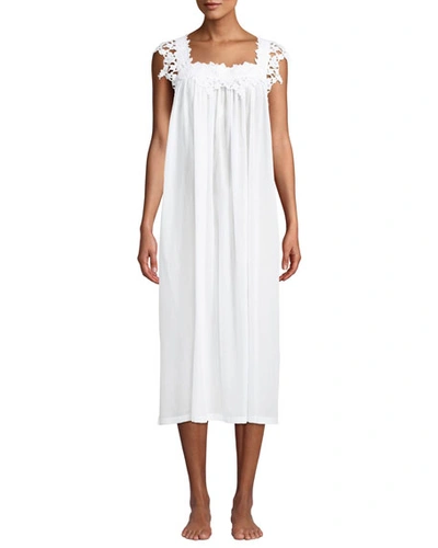 Celestine Princesa Floral-applique Sleeveless Nightgown In White
