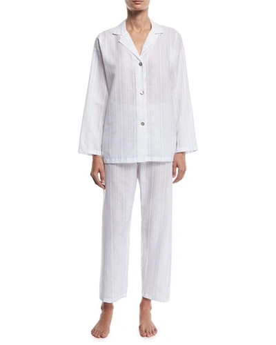 Celestine Tamina Long Pajama Set In Blue/white