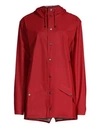 Rains Hooded Mackintosh In Scarlet