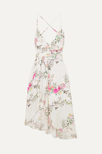 Equipment + Tabitha Simmons Estille Asymmetric Floral-print Silk Crepe De Chine Dress In White