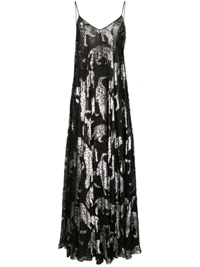 Carolina Herrera Sheer Animal Dress - Black
