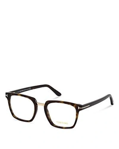 Tom Ford Square Blue Blocker Glasses, 50mm In Shiny Black