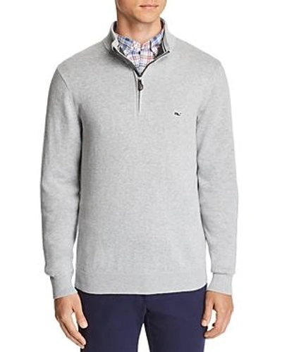 Vineyard Vines Palm Beach Quarter-zip Sweater In Light Heather Gray