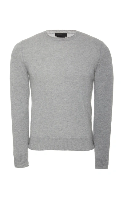 Prada Crewneck Cashmere Sweater In Grey