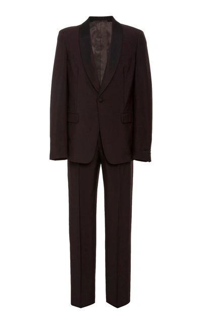 Prada Slim-fit Mohair And Wool-blend Tuxedo In Burgundy