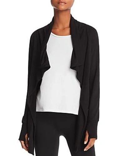 Aqua Athletic Draped Open-front Cardigan - 100% Exclusive In Black