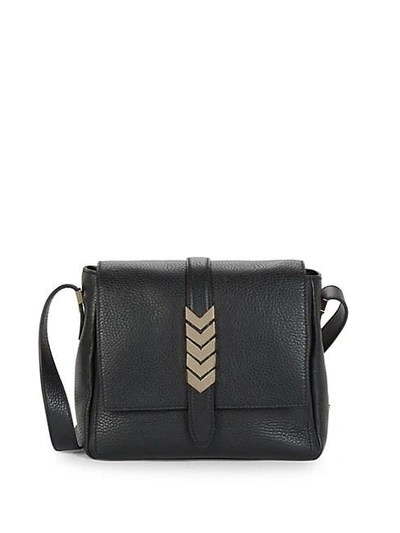 Versace Leather Shoulder Bag In Black Silver