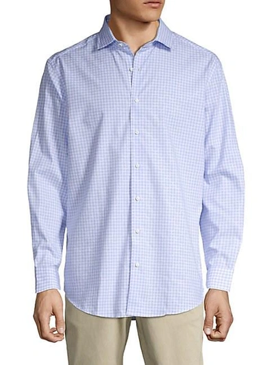 Ben Sherman Slim-fit Check Button-down Shirt In Light Blue