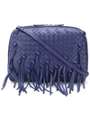 Bottega Veneta Intrecciato Shoulder Bag In Blue