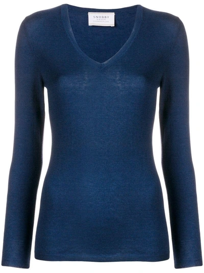 Snobby Sheep Fine Knit Sweater In Blue