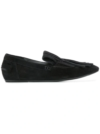 Lanvin Fringe Loafers In Black