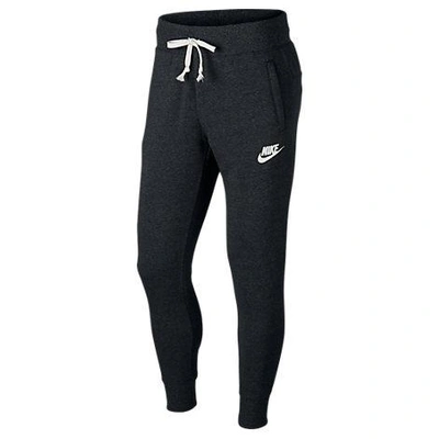 Nike Sportswear Heritage Slim-fit Tapered Loopback Cotton-blend Jersey Sweatpants - Black In Grey