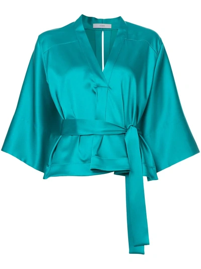 Tome Wrap Front Blouse - Green